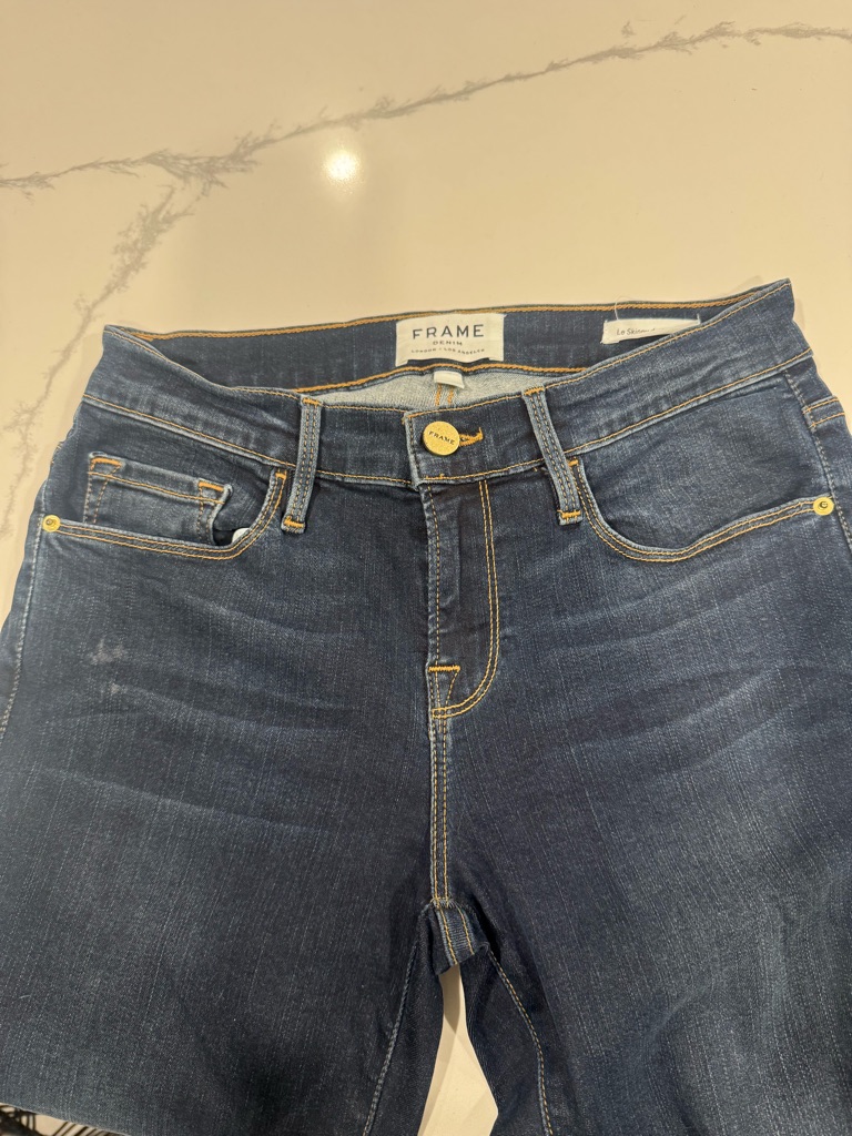 Frame Denim HighRise Skinny Jeans In Dark Indigo